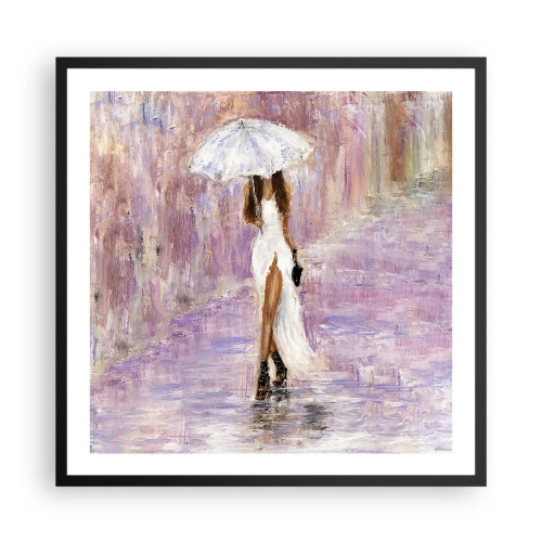 Plakat w czarnej ramie - W liliowym deszczu - 60x60 cm