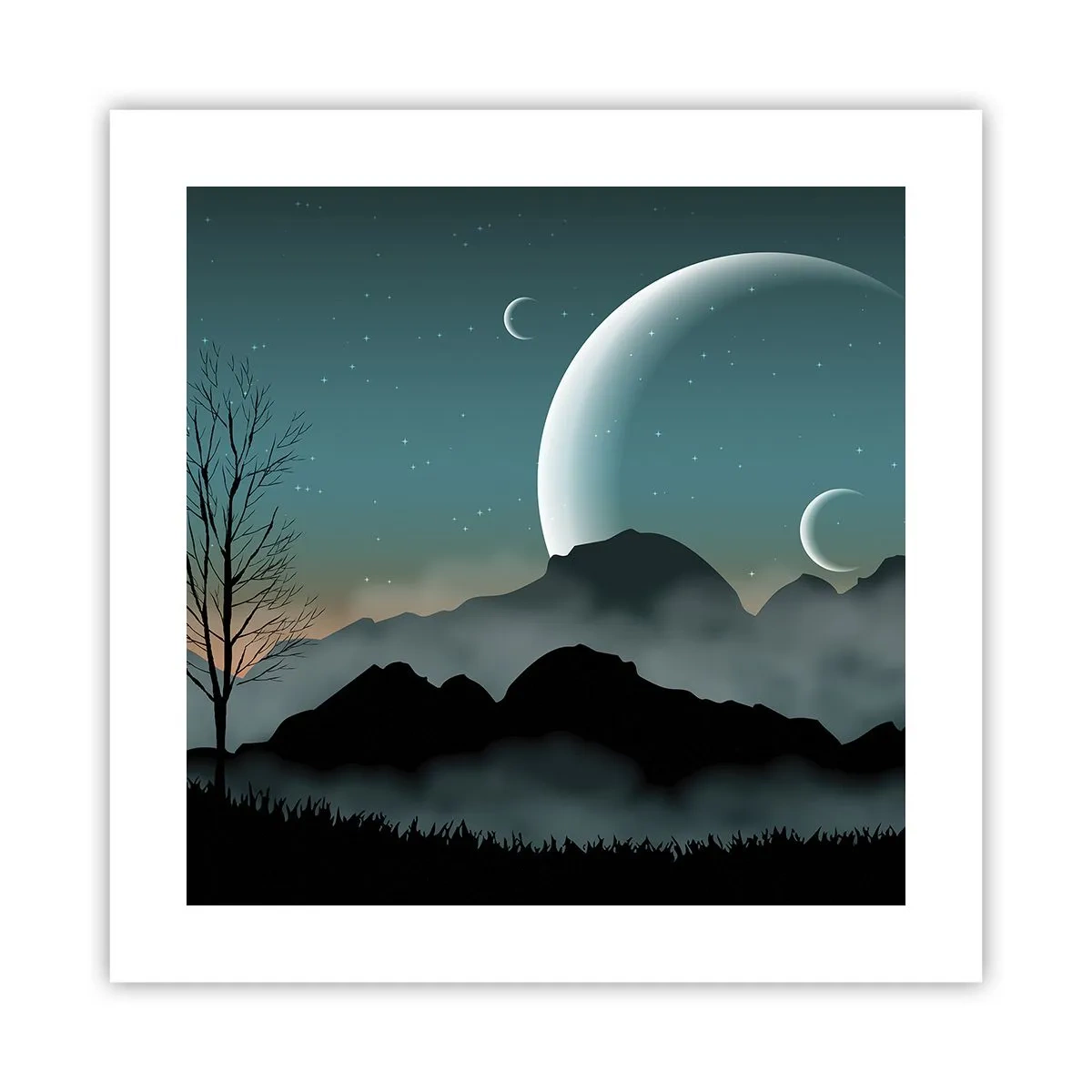 Plakat - Karnawał gwiaździstej nocy - 40x40 cm