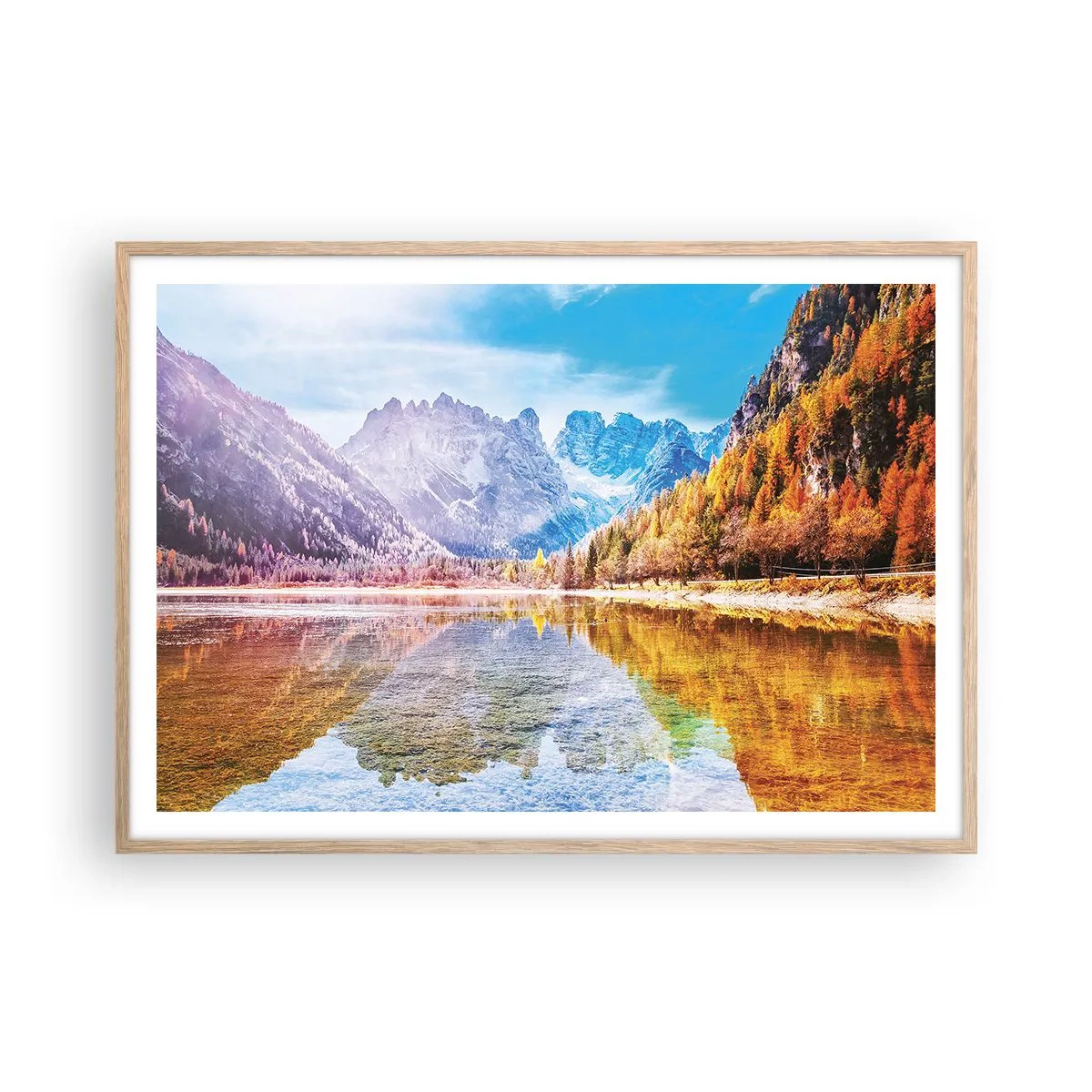 Plakat w ramie jasny dąb - A w górach już jesień - 100x70 cm