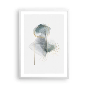 Plakat w białej ramie - O związkach szarości i złota - 50x70 cm