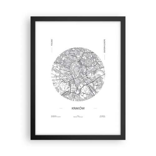 Plakat w czarnej ramie - Anatomia Krakowa - 30x40 cm