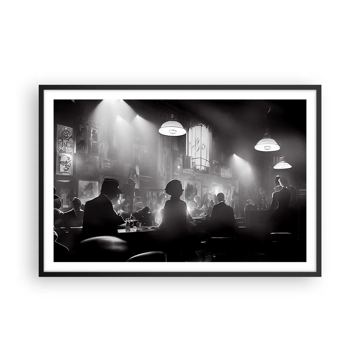 Plakat w czarnej ramie - W jazzowym klimacie - 91x61 cm