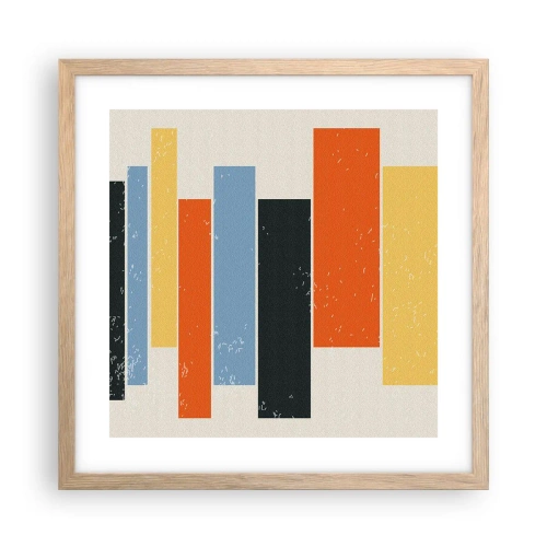 Plakat w ramie jasny dąb - Zapis muzyki - 40x40 cm