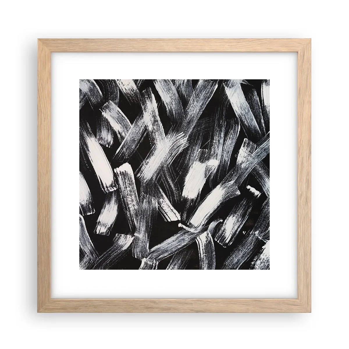 Plakat w ramie jasny dąb - Abstrakcja w duchu industrialnym - 30x30 cm