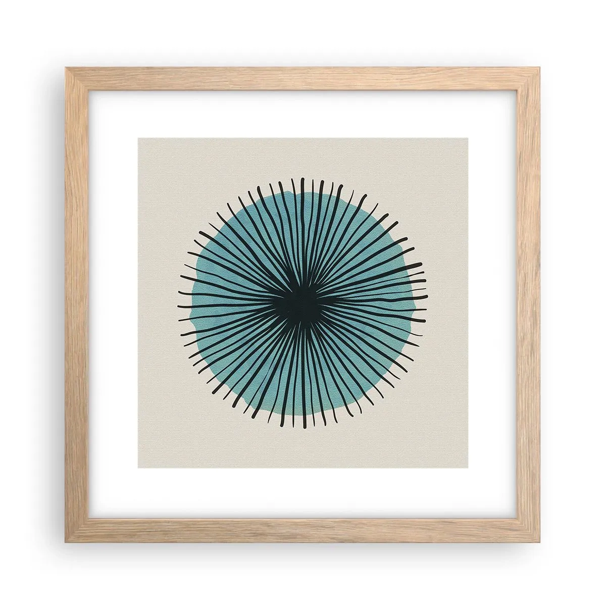 Plakat w ramie jasny dąb - Promieniście na błękicie - 30x30 cm