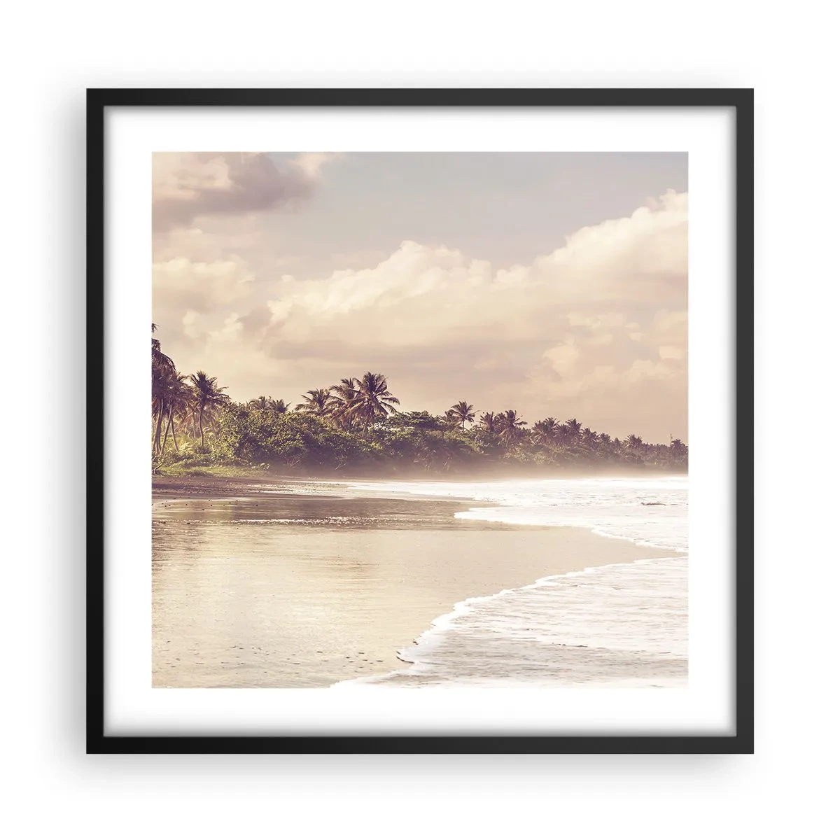 Plakat w czarnej ramie - Pieszczota fal - 50x50 cm