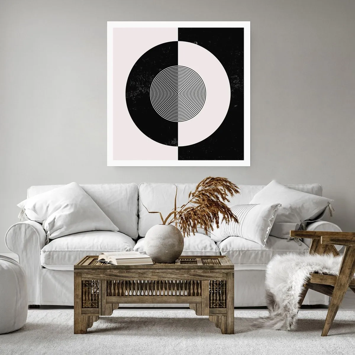 Plakat - Harmonia w czerni i bieli - 30x30 cm