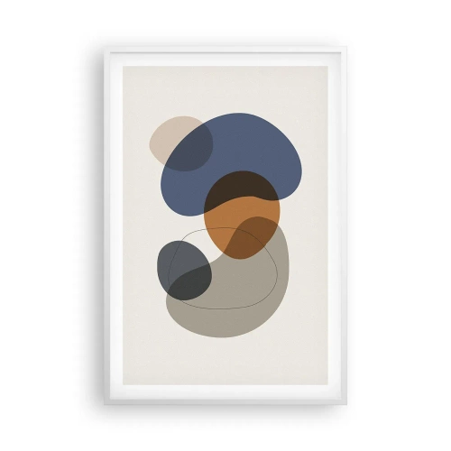 Plakat w białej ramie - Krople barw - 61x91 cm