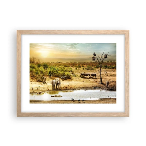 Plakat w ramie jasny dąb - "Z Edenu zaś wypływała rzeka…" - 40x30 cm