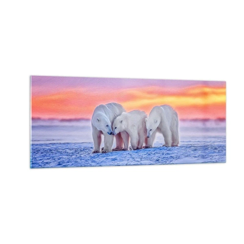 Obraz na szkle - Wystarczy rodzinne ciepło - 100x40 cm