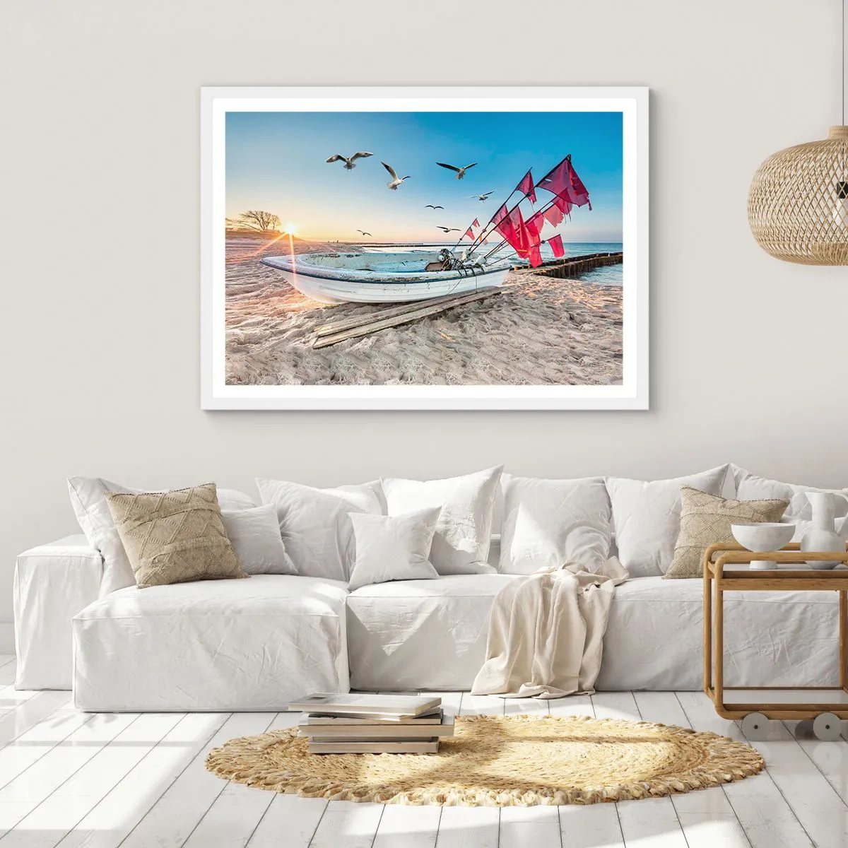 Plakat w białej ramie - Zasłużony odpoczynek - 70x50 cm