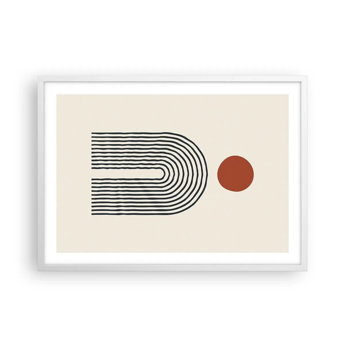 Plakat w białej ramie - Magnetyzm kształtów i barw - 70x50 cm