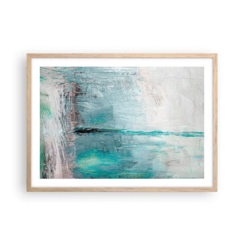 Plakat w ramie jasny dąb - Horyzontalnie w błękicie - 70x50 cm