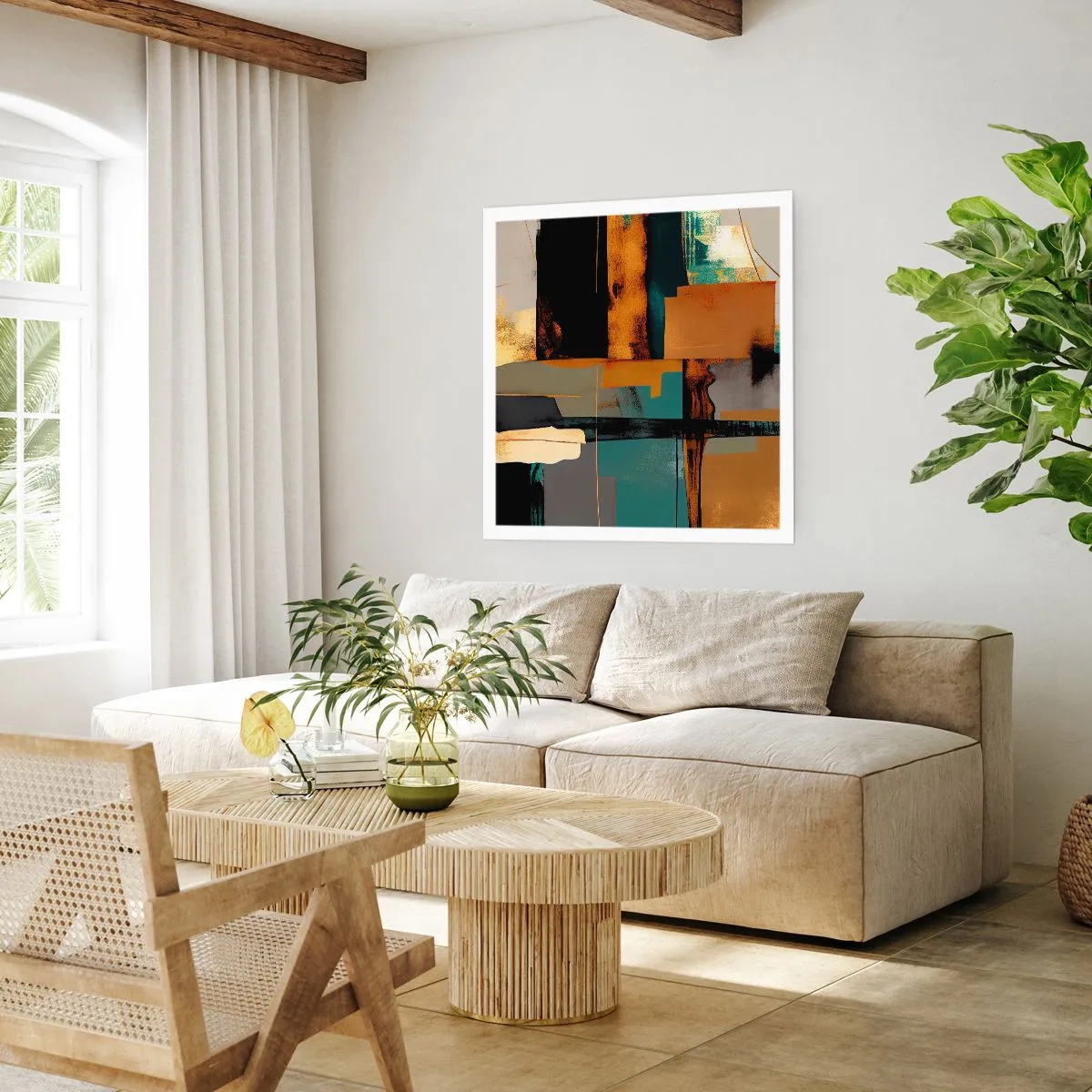 Plakat - Abstrakcja – światło i cień - 40x40 cm