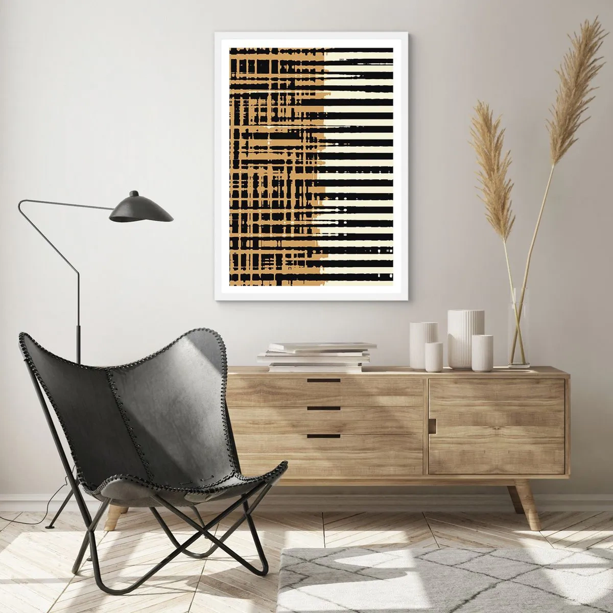 Plakat w białej ramie - Architektoniczna abstrakcja - 50x70 cm