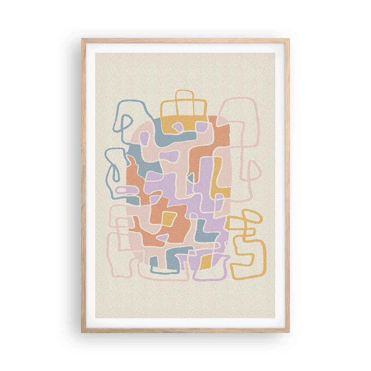 Plakat w ramie jasny dąb - Labirynt – radosna przygoda - 70x100 cm