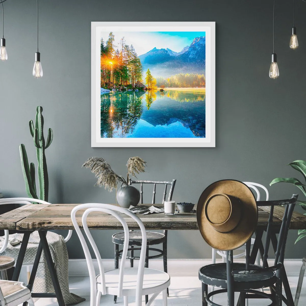 Plakat w białej ramie - Majestat i słodycz - 50x50 cm