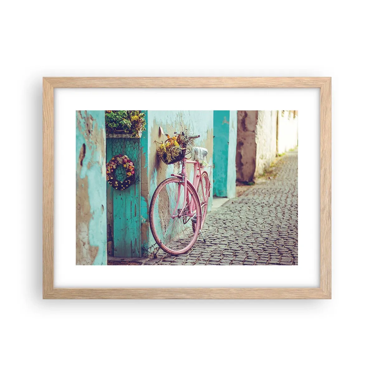 Plakat w ramie jasny dąb - Zaraz wracam - 40x30 cm