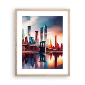 Plakat w ramie jasny dąb - Zjawiskowy Nowy Jork - 40x50 cm