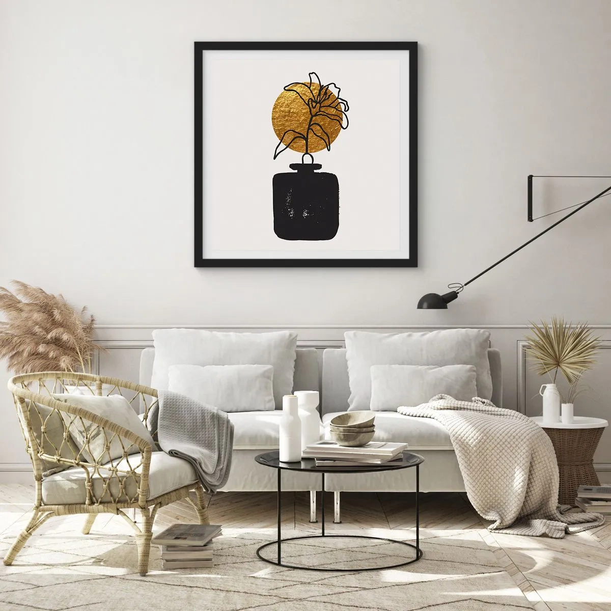 Plakat w czarnej ramie - Piękno na wagę złota - 30x30 cm