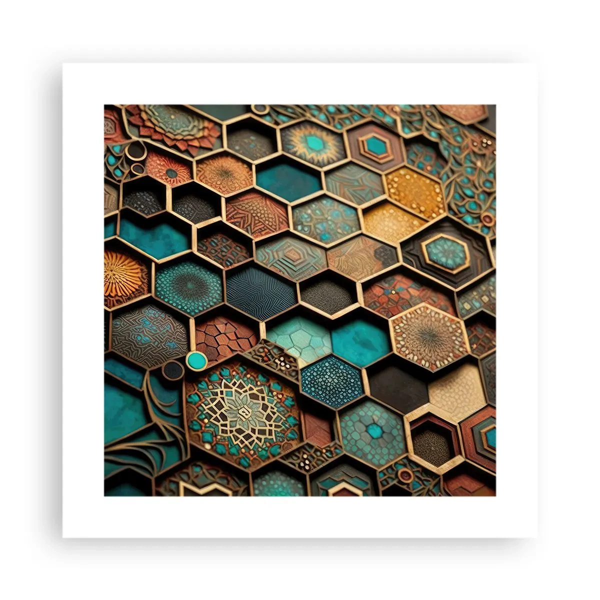 Plakat - Arabskie ornamenty – wariacja - 40x40 cm