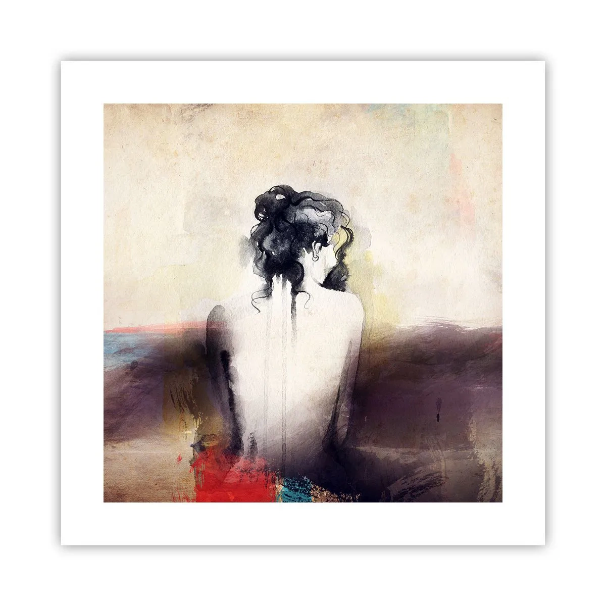 Plakat - Łagodne linie, owalne kształty - 40x40 cm