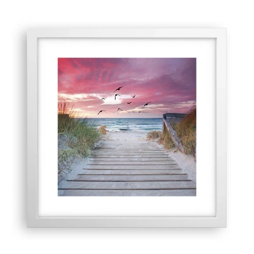 Plakat w białej ramie - Bałtycka impresja - 30x30 cm