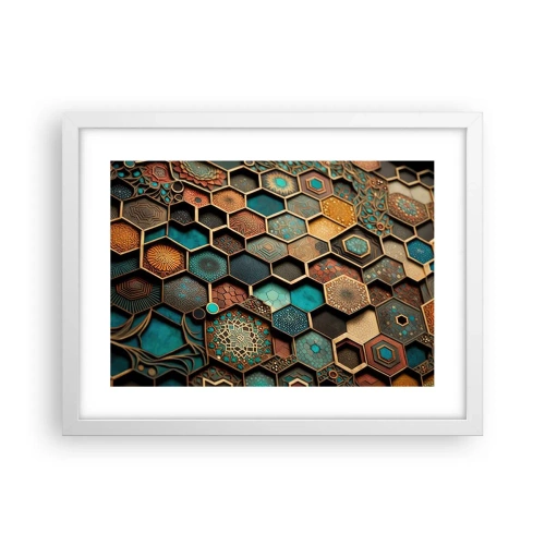 Plakat w białej ramie - Arabskie ornamenty – wariacja - 40x30 cm