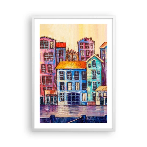 Plakat w białej ramie - Miasto jak z bajki - 50x70 cm