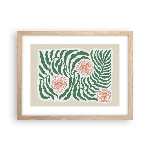 Plakat w ramie jasny dąb - Rozkwitłe w zieleni - 40x30 cm