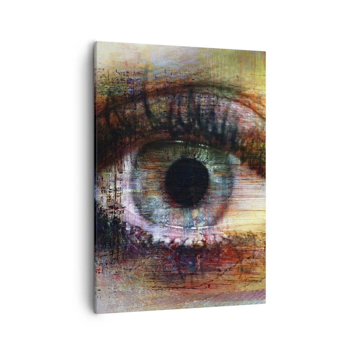 Obraz na płótnie - Abstrakcyjny obraz oka z intensywnymi detalami - 50x70cm - Można zajrzec w duszę - Nowoczesna dekoracja ścienna do salonu, kuchni i sypialni ARTTOR