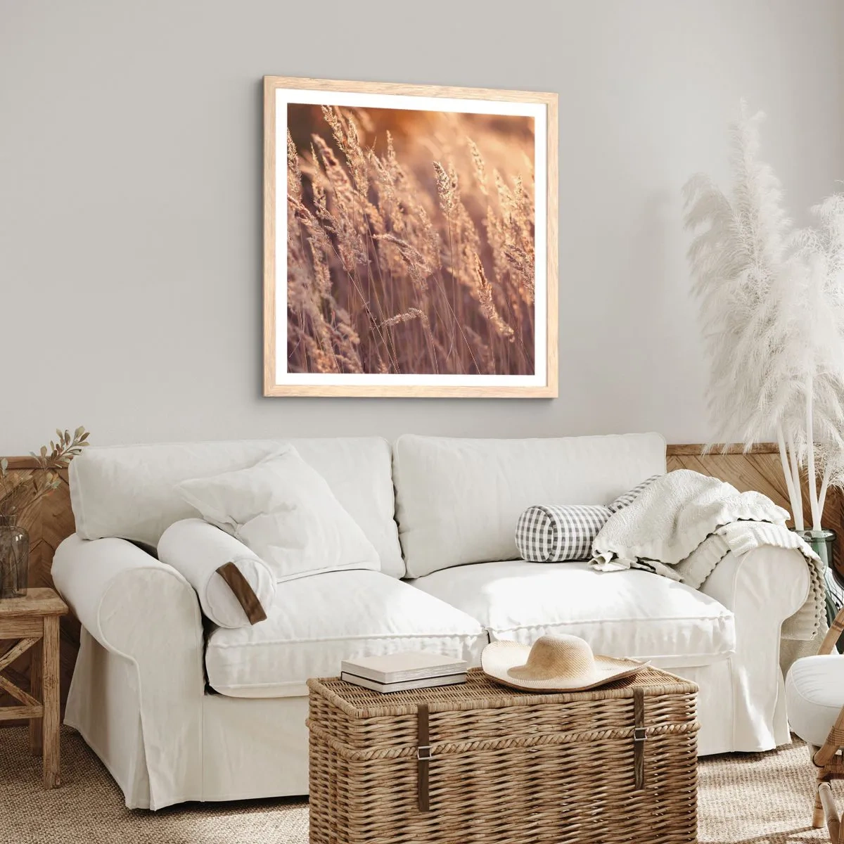 Plakat w ramie jasny dąb - Gotowe na powitanie jesieni - 30x30 cm