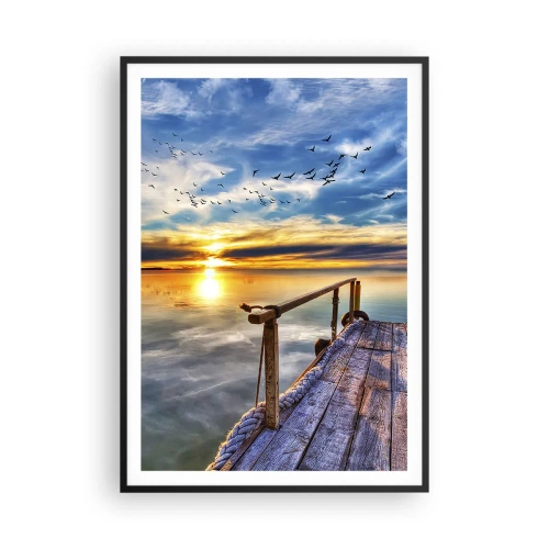 Plakat w czarnej ramie - Wiatr idzie na spoczynek - 70x100 cm