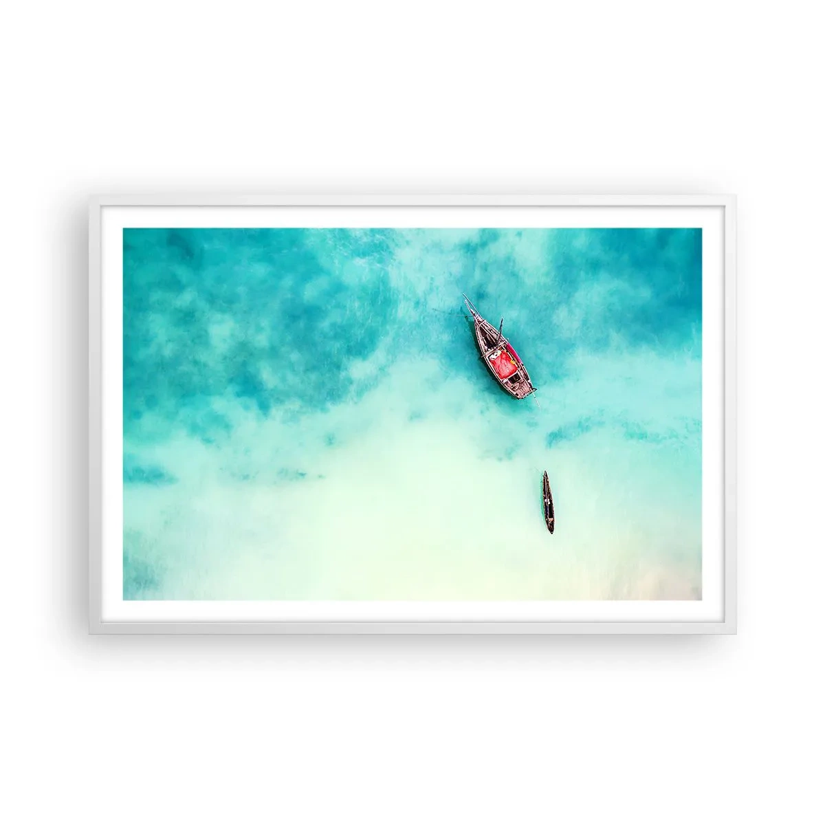 Plakat w białej ramie - Bo na plażach Zanzibaru, kiedy nadmiar wód… - 91x61 cm