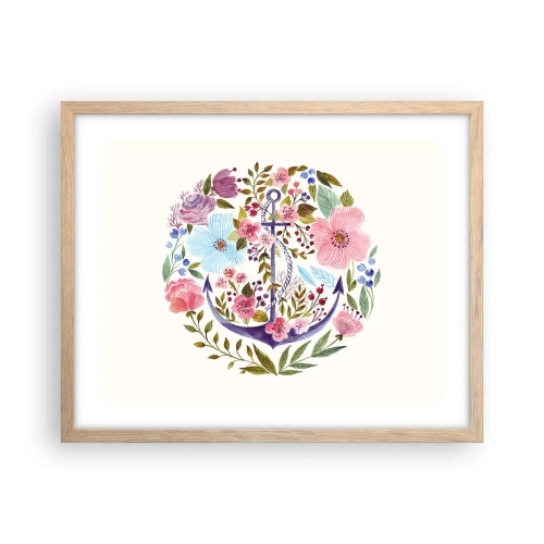 Plakat w ramie jasny dąb - Dobry sen żeglarza - 50x40 cm