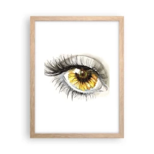 Plakat w ramie jasny dąb - Spojrzenie gorące jak lato - 30x40 cm