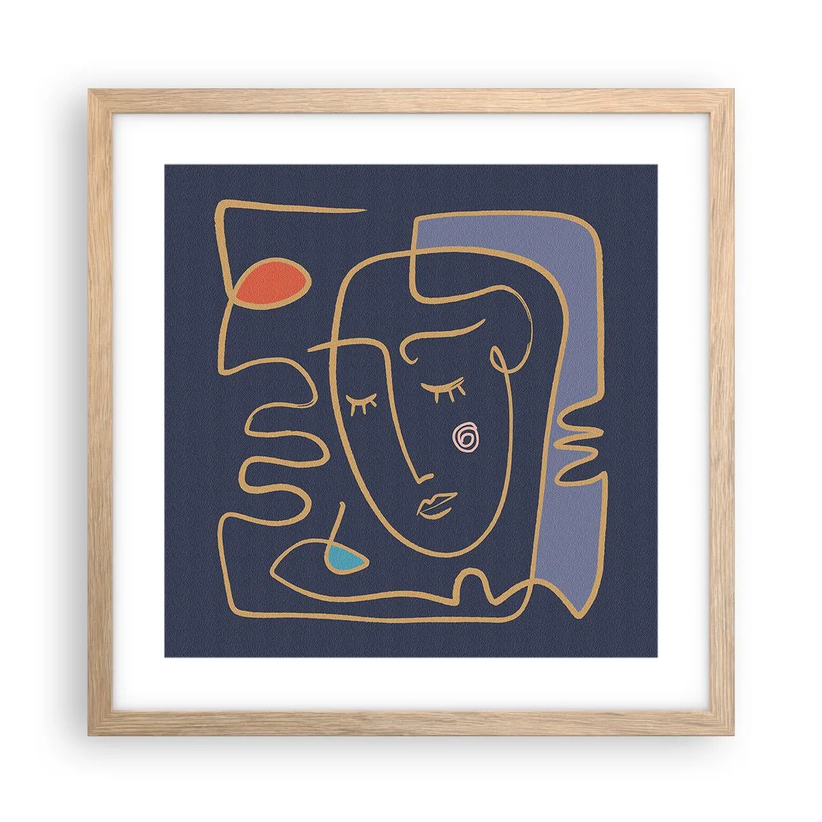 Plakat w ramie jasny dąb - W zamyśleniu - 40x40 cm