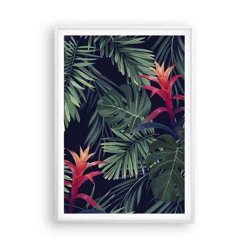 Plakat w białej ramie - Zapłonąć w zieleni - 70x100 cm