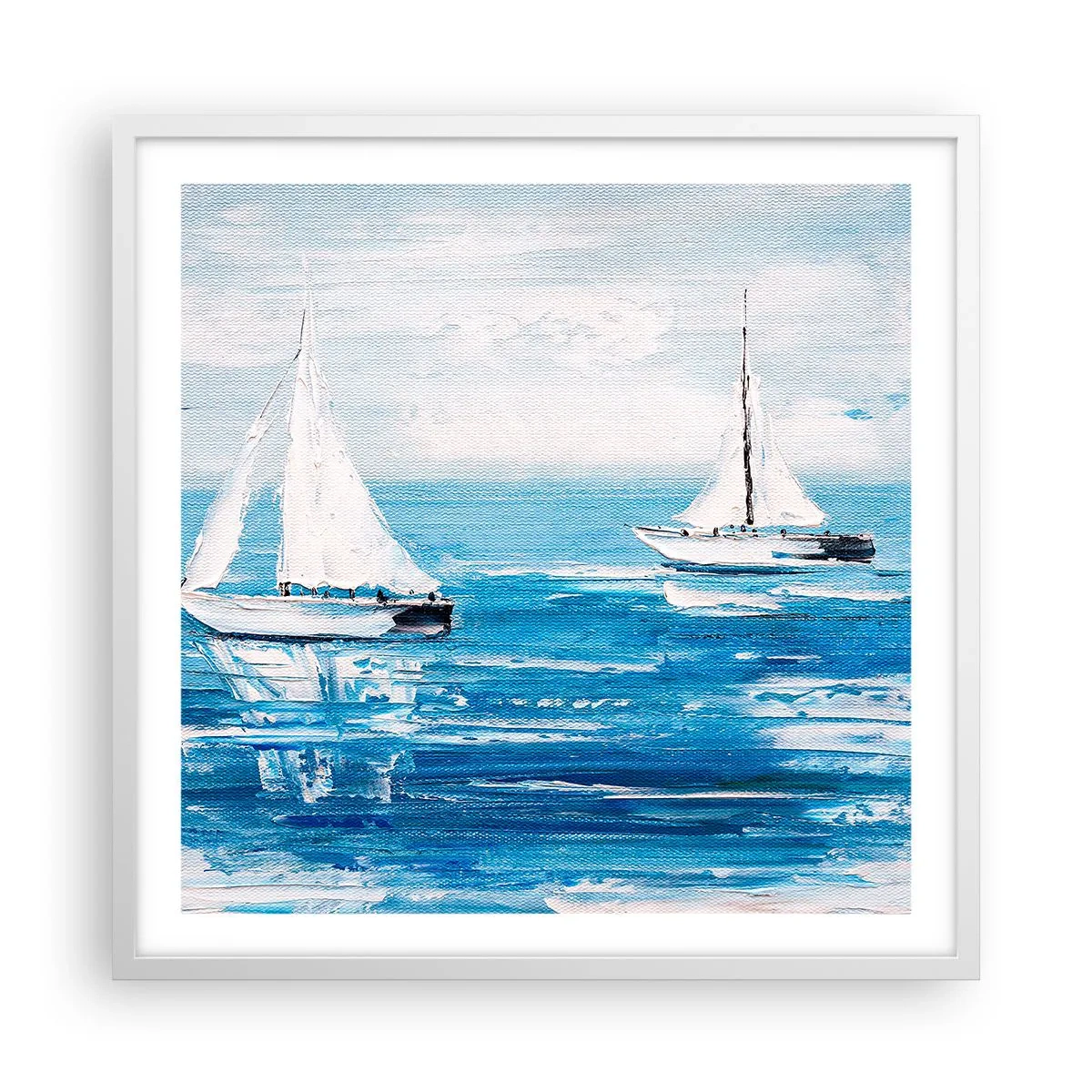 Plakat w białej ramie - Z przyjacielem u boku - 60x60 cm