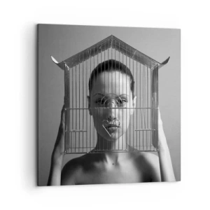 Obraz na płótnie - Portret nieco surrealistyczny - 50x50 cm