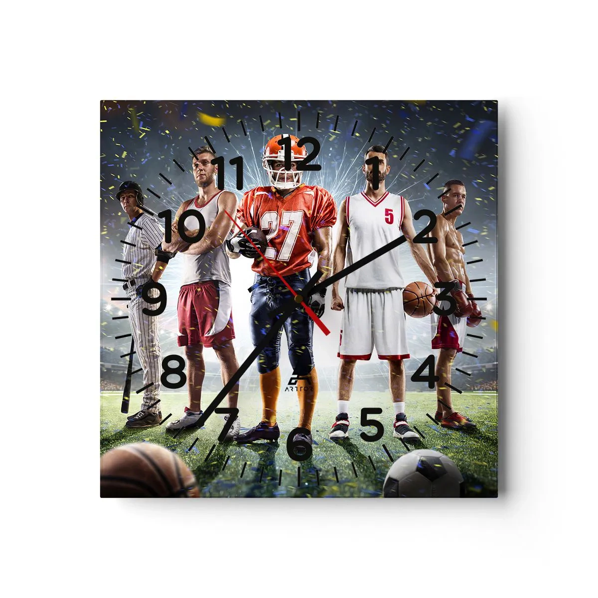 Zegar ścienny - Gladiatorzy boisk - 30x30 cm