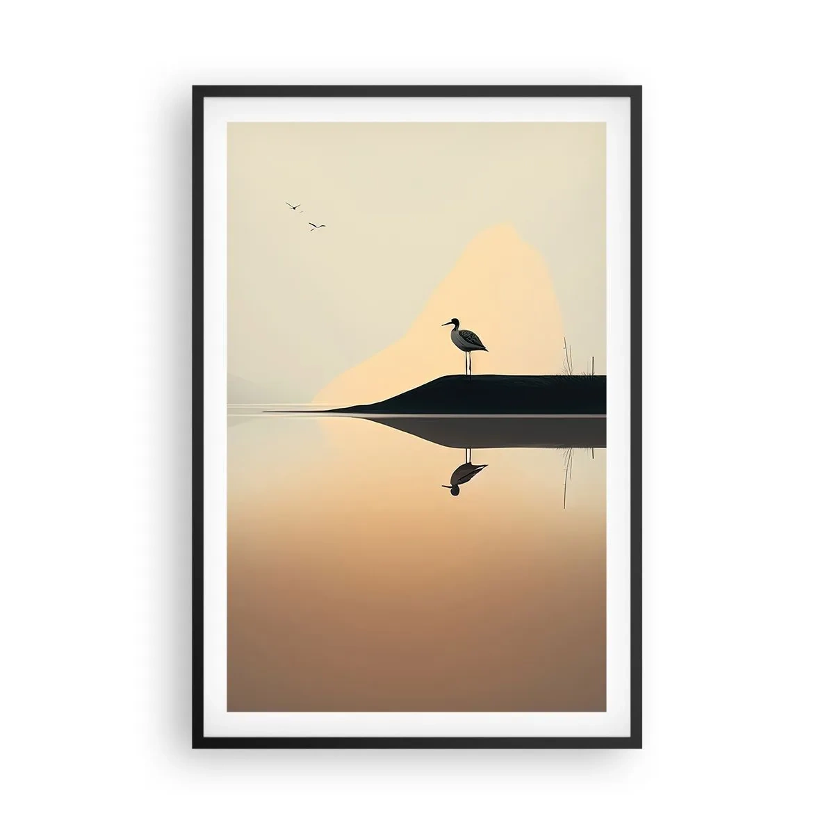 Plakat w czarnej ramie - Pan na jeziorze - 61x91 cm