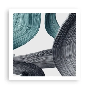 Plakat - Szmaragdowe i czarne szlaki - 60x60 cm