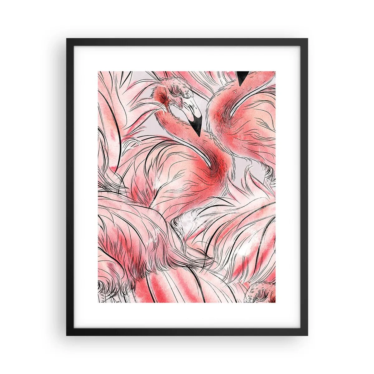 Plakat w czarnej ramie - Ptasi corps de ballet - 40x50 cm