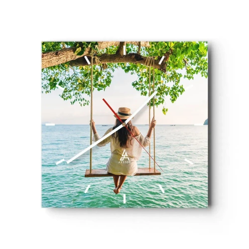 Zegar ścienny - Życie jest piękne - 40x40 cm