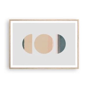 Plakat w ramie jasny dąb - Koło za kołem - 100x70 cm