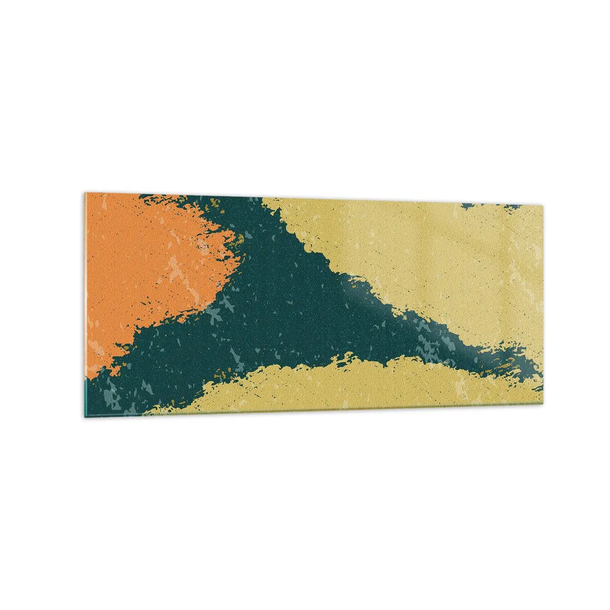 Obraz na szkle - Abstrakcyjne plamy w kolorach ziemi i zieleni - 120x50cm - Abstrakcja – powolnym ruchem - Nowoczesna dekoracja ścienna do salonu i sypialni ARTTOR