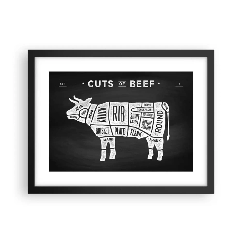 Plakat w czarnej ramie - Elementarz masarza - 40x30 cm