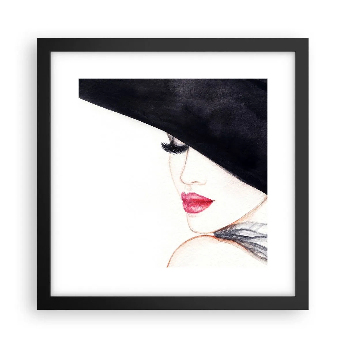 Plakat w czarnej ramie - Elegancja i zmysłowość - 30x30 cm