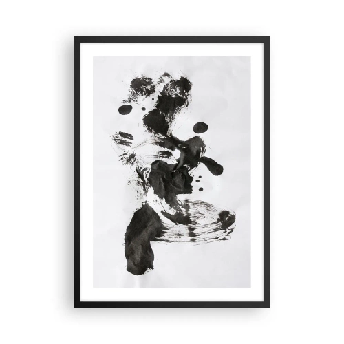 Plakat w czarnej ramie - Czarno-biała abstrakcja w stylu ekspresjonizmu - 50x70cm - W szaleństwie metoda? - Nowoczesna dekoracja ścienna do salonu i sypialni ARTTOR